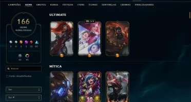 Bronze 1 com TODOS os Champs e 166 Skins ( MONO SUP )
