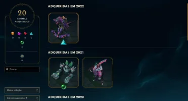 CONTA D1 - 332 SKINS - 4 SKINS PRESTÍGIO - ALL CHAMPS
