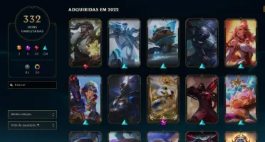 CONTA D1 - 332 SKINS - 4 SKINS PRESTÍGIO - ALL CHAMPS