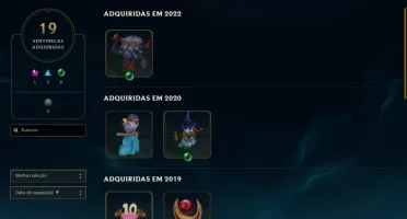 CONTA D1 - 332 SKINS - 4 SKINS PRESTÍGIO - ALL CHAMPS
