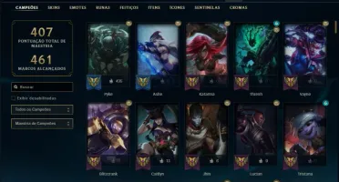 Conta diamante 1 com 155 champs e 132 skins + 1 Prestigio