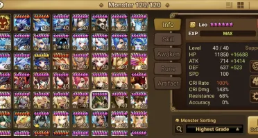 Summoners War Global com Luci Leo Liam Verad Zaiross Bastet