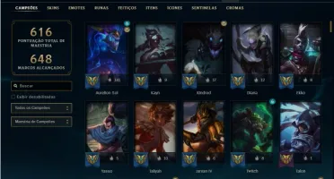 Conta prata 3 com TODOS os champs e 195 Skins ( Nivel 548 )