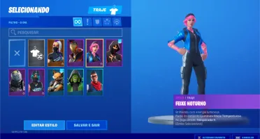 Conta Ikonik com algumas skins