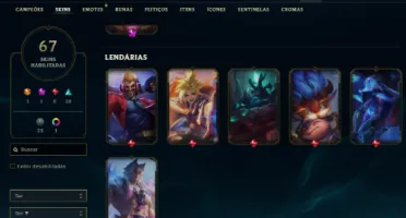Conta LOL com mais de 145 campeoes e 67 skin + 26 sentinela