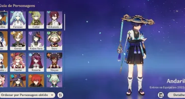 Conta com yelan, ayaka, andarilho, mona e diluc AR 54