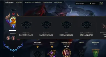 Unranked com TODOS os Champs e 367 Skins ( Nivel 1065 )
