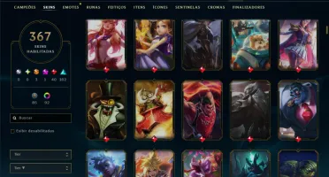 Unranked com TODOS os Champs e 367 Skins ( Nivel 1065 )