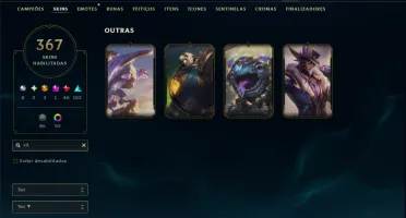 Unranked com TODOS os Champs e 367 Skins ( Nivel 1065 )