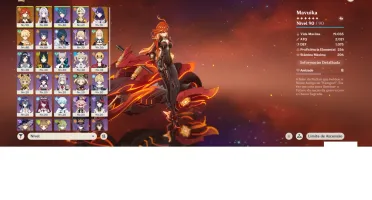 Conta AR 52 com Maivuka + Citlali+ Raiden +Tighnari+Jean