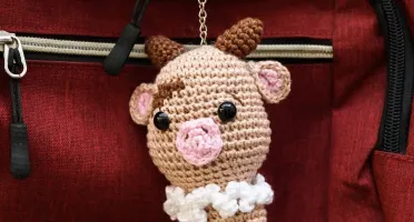 Chaveiro boizinho em amigurumi