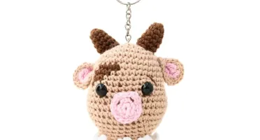 Chaveiro boizinho em amigurumi