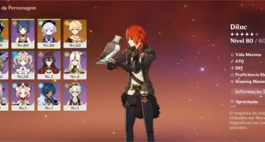 Conta Genshin Impact, AR 43, Diluc, Qiqi (1c), Venti