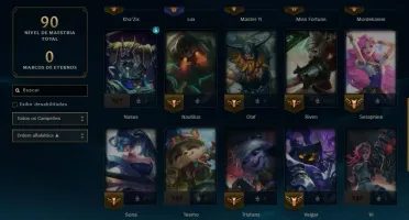 Conta lol, 32 champions nivel 49 10 skins. Unranked.