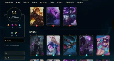 Conta ouro 4 com 63 Champs e 54 Skins + 2 Prestigios da LUX