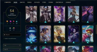 Conta ouro 4 com 63 Champs e 54 Skins + 2 Prestigios da LUX