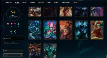 Conta ouro 4 com 63 Champs e 54 Skins + 2 Prestigios da LUX