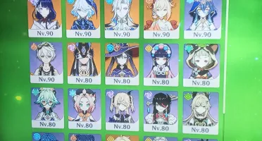 Conta de Genshin Impact com 13 personagens 5* e 5 armas 5*