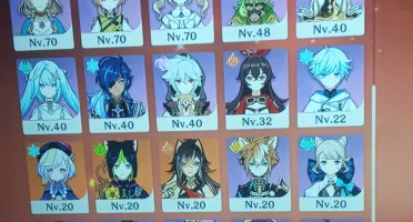 Conta de Genshin Impact com 13 personagens 5* e 5 armas 5*