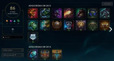 Conta Nível 137, Prata 3, 121 Campeões e 37 Skins (boas)