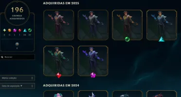 Conta LOL +10 anos 90k essência - 424 skins - 200 chromas