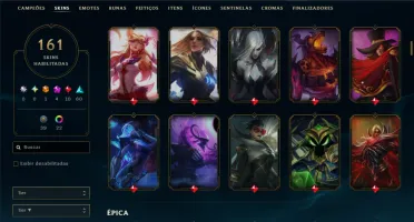 Unranked com TODOS os Champs e 161 Skins ( MID / TOP / JG )