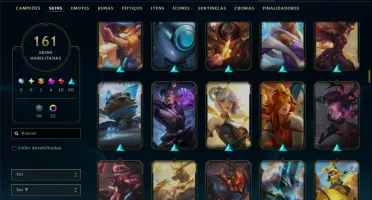 Unranked com TODOS os Champs e 161 Skins ( MID / TOP / JG )