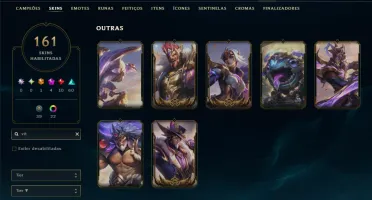 Unranked com TODOS os Champs e 161 Skins ( MID / TOP / JG )