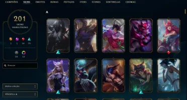CONTA TOP DE LOL ELO MESTRE TODOS OS CHAMPIONS 200 SKINS