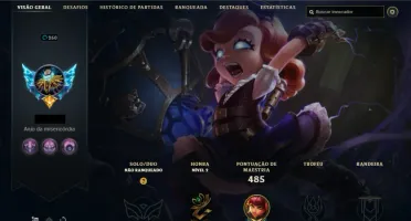 Conta LOL Lvl 260 (838 Skins) - Sem Elo (Desapego Total)