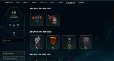 Conta LOL Lvl 260 (838 Skins) - Sem Elo (Desapego Total)