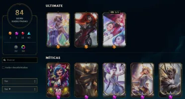 Conta League of Legends low elo com mais de 80 skins