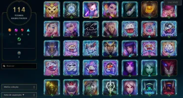 Conta League of Legends low elo com mais de 80 skins