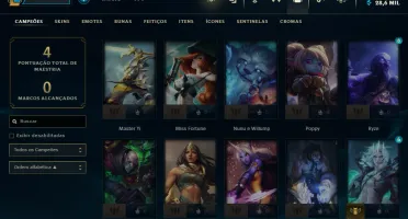 CONTA UNRANKED C/ VIEGO PENTAKILL/ PROJETO ZED E +SKINS