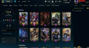 Conta de lol full acesso 234 skins, MMR Plat/Gold