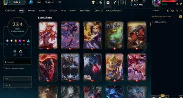 Conta de lol full acesso 234 skins, MMR Plat/Gold