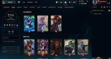 Conta de lol full acesso 234 skins, MMR Plat/Gold