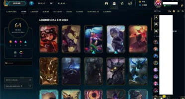 Conta LOL Level 356, 64 skins