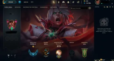 Conta LOL, Platina 4, Todos os Campeões,159 Skins,+TFT Skins
