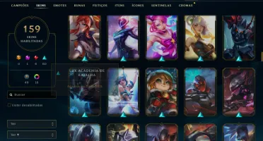 Conta LOL, Platina 4, Todos os Campeões,159 Skins,+TFT Skins