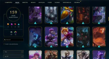 Conta LOL, Platina 4, Todos os Campeões,159 Skins,+TFT Skins