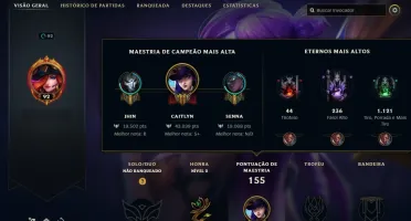 Conta lol League of Legends MMR PLAT nivel 92
