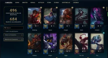 Conta prata 2 com 145 champs e 110 skins ( MAIN MID / JG )