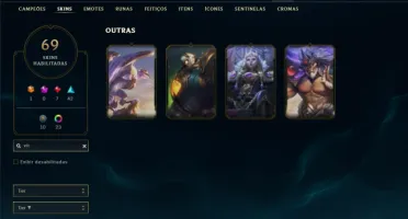 Esmeralda 4 com 100 Champs e 69 Skins + 4 Vitoriosas