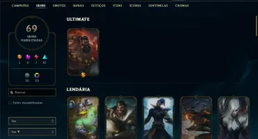 Esmeralda 4 com 100 Champs e 69 Skins + 4 Vitoriosas
