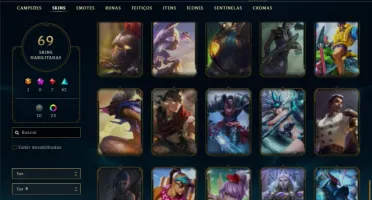 Esmeralda 4 com 100 Champs e 69 Skins + 4 Vitoriosas