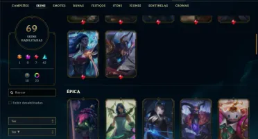 Esmeralda 4 com 100 Champs e 69 Skins + 4 Vitoriosas