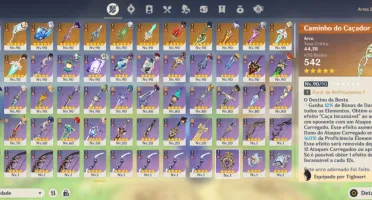 Genshi Impact +20 5Estrelas, 15 Armas 5 Neuvilete C1 Arma