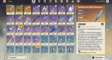 Conta Genshin Ar 55 Furina C6+Biss e Baizhu+ Biss Pit Garant