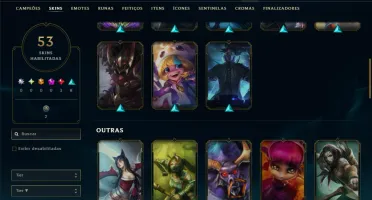 Platina 4 com 45 Champs e 53 Skins +2750 RP